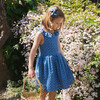 Ruffle Dress, Blue Pattern - Dresses - 2
