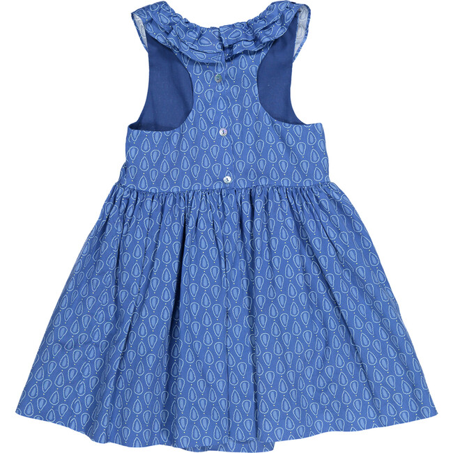 Ruffle Dress, Blue Pattern - Dresses - 3