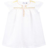 Embroidered Tunic Dress, Pearl - Dresses - 1 - thumbnail