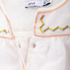 Embroidered Tunic Dress, Pearl - Dresses - 2