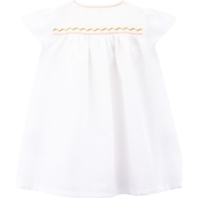 Embroidered Tunic Dress, Pearl - Dresses - 3