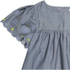 Embroidered Chambray Dress, Medium Denim - Dresses - 3