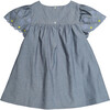 Embroidered Chambray Dress, Medium Denim - Dresses - 5