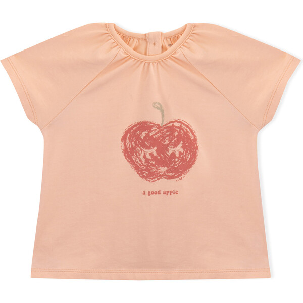 A Good Apple Short Sleeve T-Shirt, Orange - Knot Tops | Maisonette