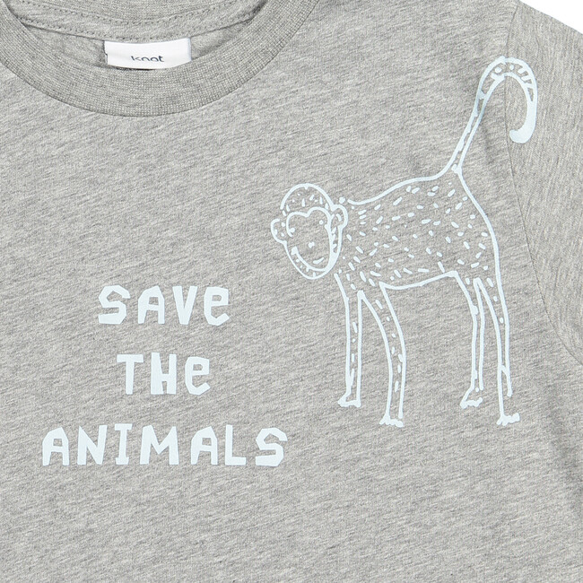 Save The Animals T-Shirt, High Rise Grey - Tees - 3
