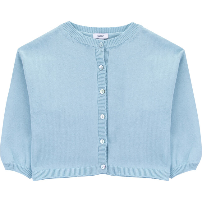Ballon Sleeve Knitted Jacket, Aqua Haze - Jackets - 1