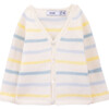 Dahila Cardigan, Blue & Yellow Stripes - Cardigans - 1 - thumbnail