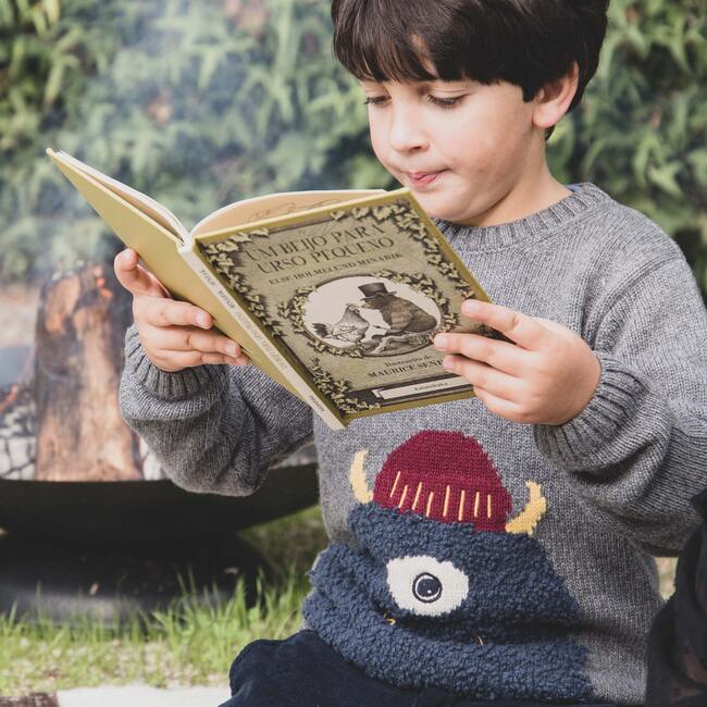 Eddie The Yeti Knitted Sweater, Cloudburst Grey - Sweaters - 2