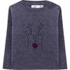 Buddy The Reindeer Baby Knitted Sweater, Cloudburst Grey - Sweaters - 1 - thumbnail