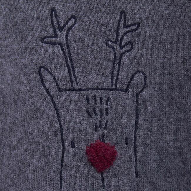 Buddy The Reindeer Baby Knitted Sweater, Cloudburst Grey - Sweaters - 2