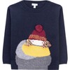 Freezing Carol Knitted Sweater, Dark Slate Blue - Sweaters - 1 - thumbnail