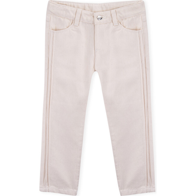 Monique Twill Trousers, Beige - Pants - 1