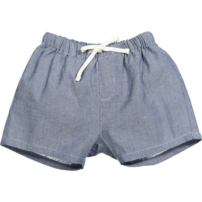 Chambray Shorts, Medium Denim - Shorts - 1