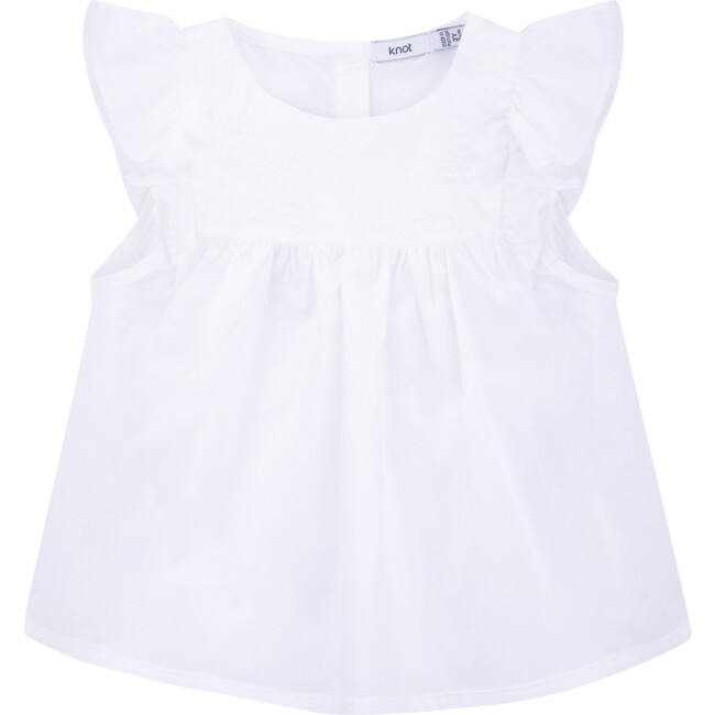 Tropical Flowers Blouse, White - Shirts - 1