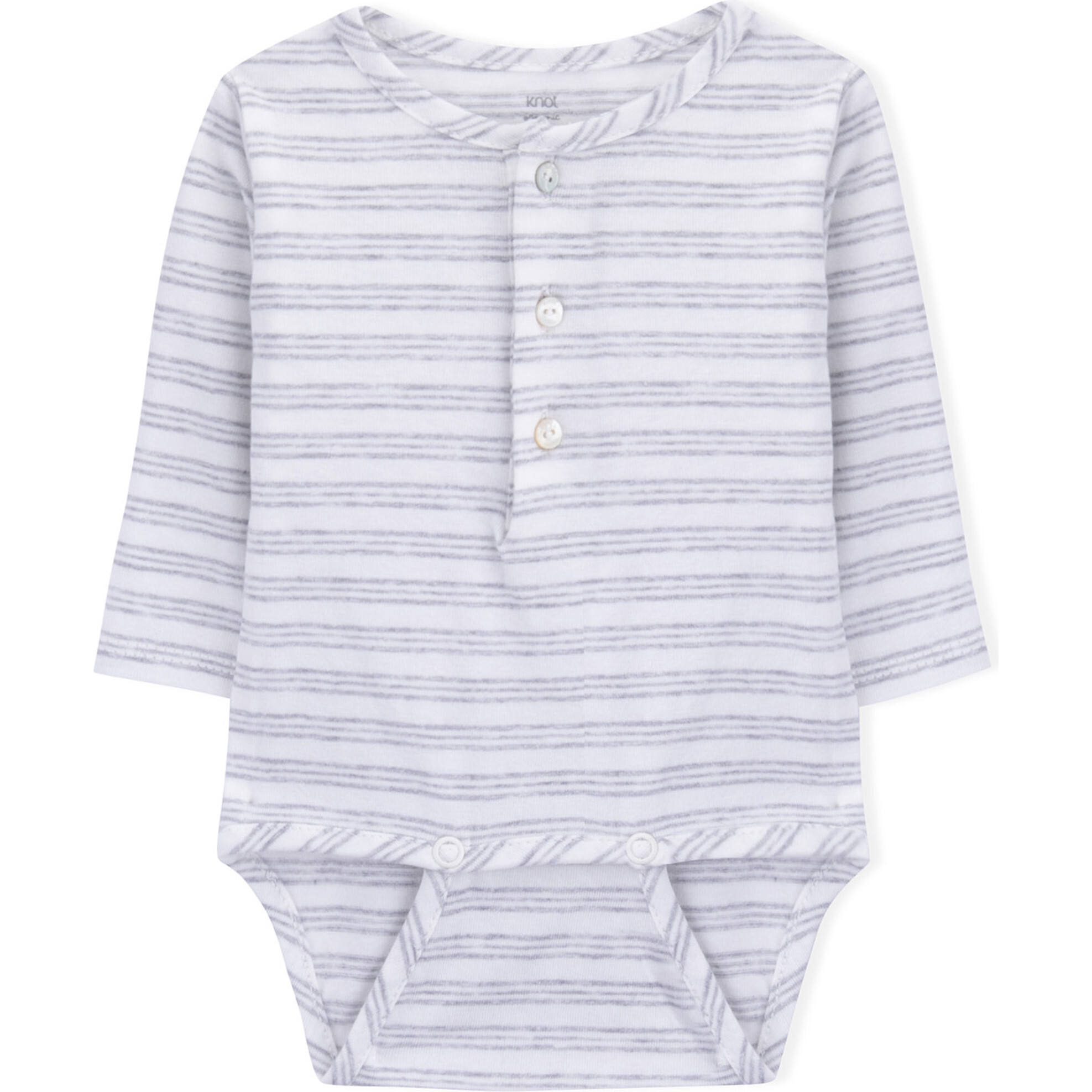 Mattie Long Sleeve Body, Grey Stripes - Onesies - 1