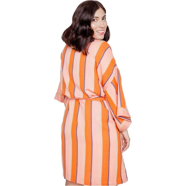 Women's Short Stripe Robe, Tart