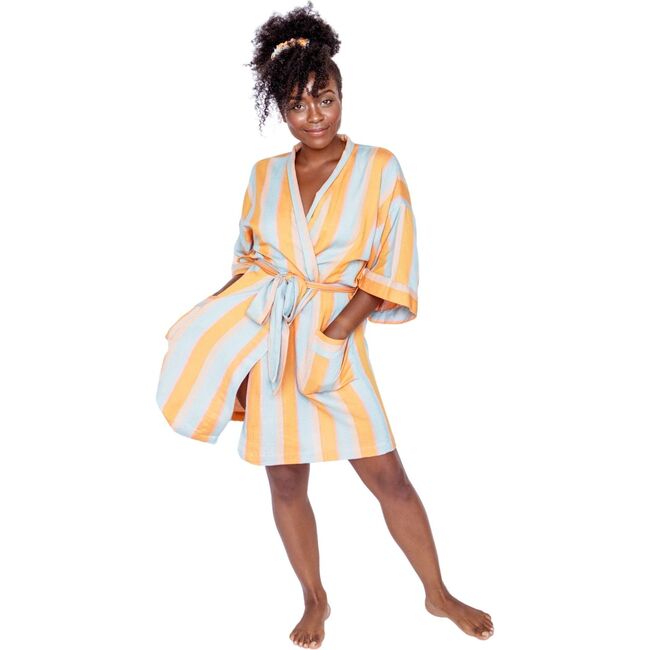 Women's Short Stripe Robe, Squeeze - Robes - 1