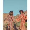 Women's Long Stripe Robe, Soak - Robes - 2