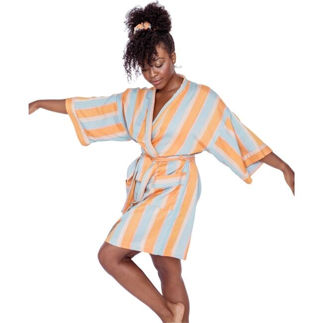 Women's Short Stripe Robe, Squeeze - Robes - 3