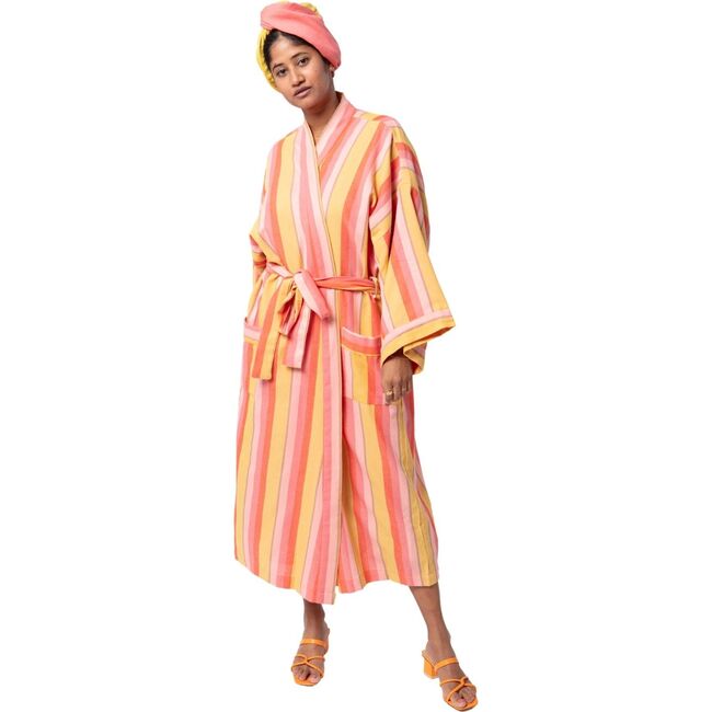 Women's Long Stripe Robe, Hush