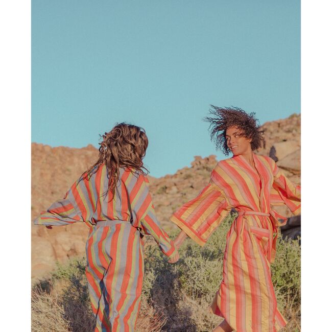 Women's Long Stripe Robe, Hush - Robes - 3