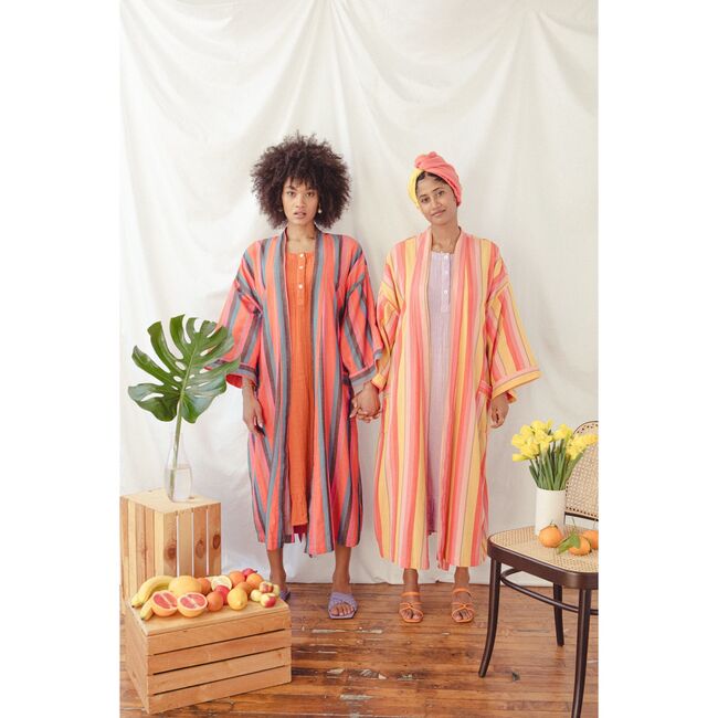 Women's Long Stripe Robe, Hush - Robes - 4
