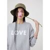 Women's Oversized Love Sweatshirt, Heather Grey - Sweatshirts - 2