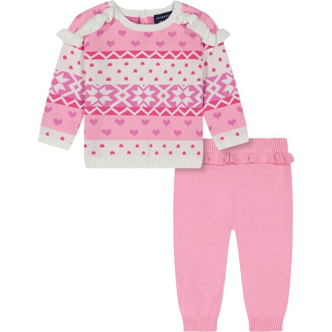 Baby Winter Sweater Set, Pink