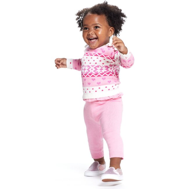 Baby Winter Sweater Set, Pink