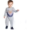Baby Ruffle Tie Dye Romper, Grey - Rompers - 2