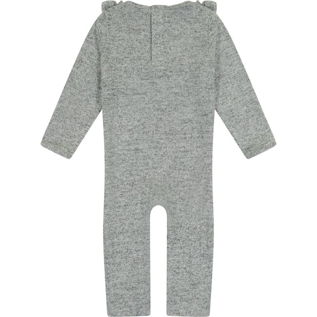 Baby Ruffle Tie Dye Romper, Grey - Rompers - 3