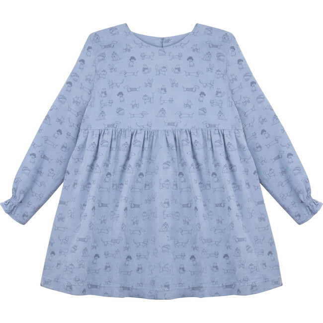 Atari Corduroy Dress, Blue - Dresses - 1