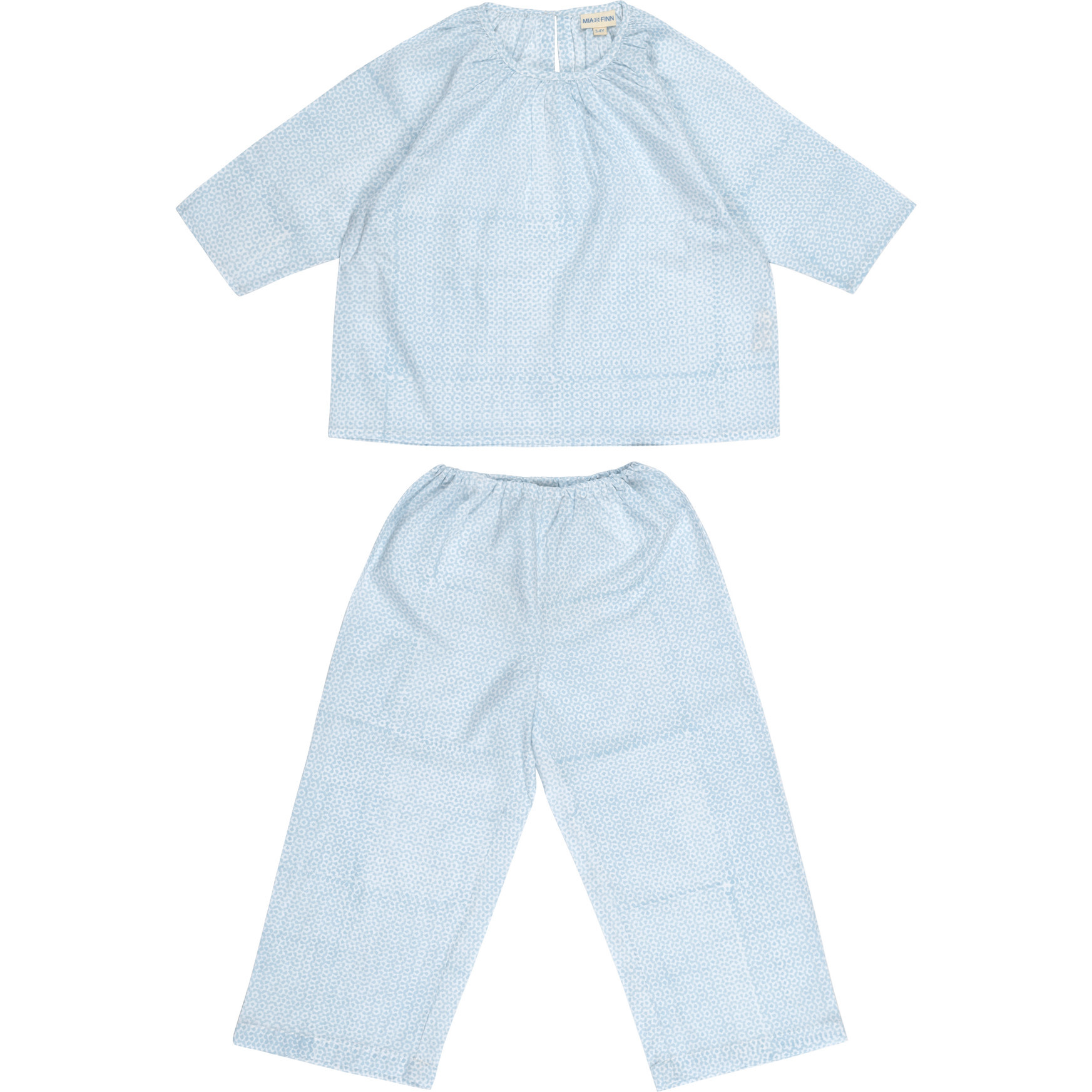 Aisha Pajama Set, Light Blue - Pajamas - 1