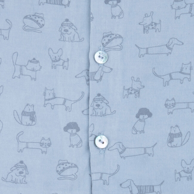 Atari Corduroy Dress, Blue - Dresses - 5