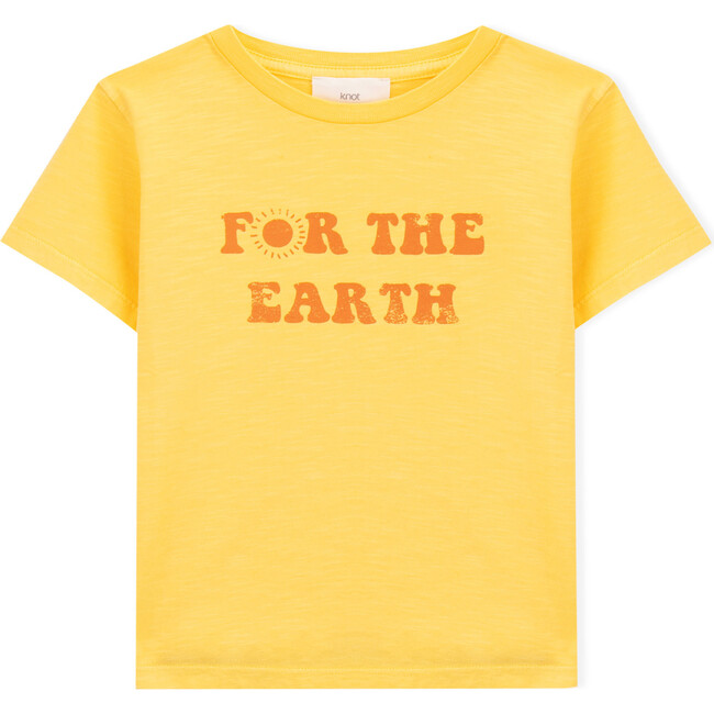 For the Earth Short Sleeve T-Shirt, Yellow - Knot Tops | Maisonette