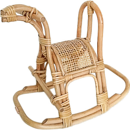 Mini Doll Rattan Rocker, Natural - Dollhouses - 1