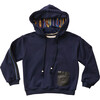 Mock-Neck Pocket Hoodie, Dark Blue - Sweatshirts - 1 - thumbnail