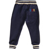Paperclip Embroidered Bottoms, Dark Blue - Sweatpants - 2