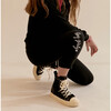 Black Embroidered Terry Sweatpants, Hey Girlie - Sweatpants - 3