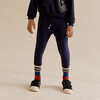 Paperclip Embroidered Bottoms, Dark Blue - Sweatpants - 3