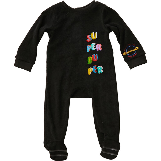 Black Terry Embroidered Onesie