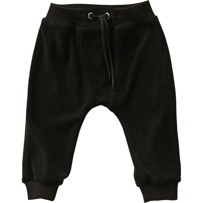 Black Terry Embroidered Sweatpants