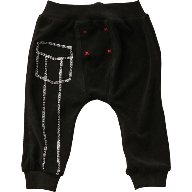 Black Terry Embroidered Sweatpants - Sweatpants - 2