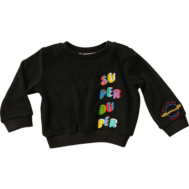 Black Terry Sweatshirt, Super Duper - Sweatshirts - 1
