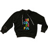 Black Terry Emroidered Sweatshirt, Be Colorful - Sweatshirts - 1 - thumbnail