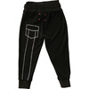 Black and Pink Terry Emroidered Sweatpants, Always - Sweatpants - 2