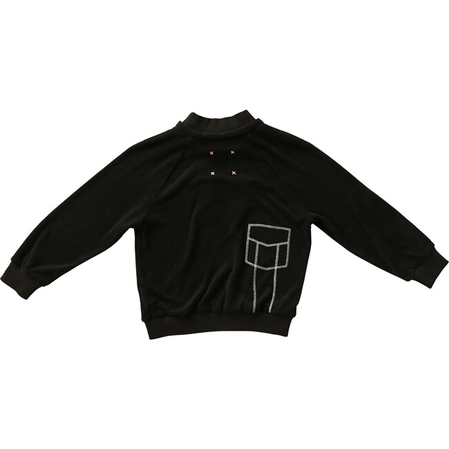 Black Terry Emroidered Sweatshirt, Be Colorful - Sweatshirts - 2