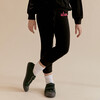 Black and Pink Terry Emroidered Sweatpants, Always - Sweatpants - 3
