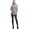 Women's Amelie Maternity + Nursing Top, Black & White Stripes - Shirts - 1 - thumbnail