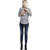 Women's Amelie Maternity + Nursing Top, Black & White Stripes - Shirts - 3